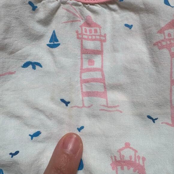 Sweet Honey white lighthouse nautical smocked toddler bubble SIZE 2T - Picture 3 of 6